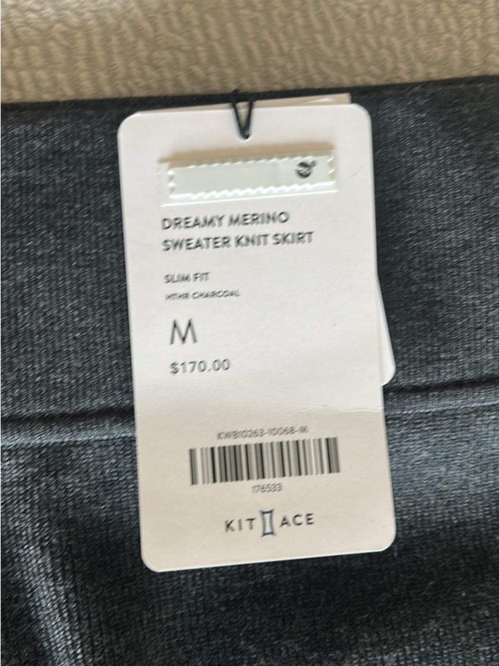 Kit and Ace Charcoal Knit Pencil Skirt